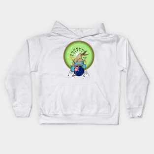 Kiwi Bird Drummer Kids Hoodie